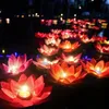 100 pçs multicolorido seda artificial lótus desejando luz velas flutuantes piscina lanterna para decoração de festa de casamento de aniversário