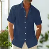 남성용 캐주얼 셔츠 남성 버튼 다운 셔츠 세련된 옷깃 칼라 여름 버튼 클로저 부드러운 통기성 직물