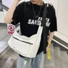 Bag Korean Women Men Shoulder Crossbody Pu Leather Student Messenger Fashion Handbag For Girl Boy 2024 Large Bookbag Travel