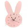 Wall Clocks Nordic Wooden Rabbit Swan Crown Cloud Clock Kids Room Decorations Wood Mute Figurines Po Props Nursery Decor