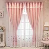 Curtain 1 Panel Modern Double Layer With Valance For Living Room Bedroom Butterfly Embroidered