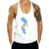 Men's Tank Tops Fashionable 2024 Summer Casual Top Men Hipster Fractal Pattern Tees Argentina Map & Flag Unisex G