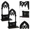 Portacandele 2 pezzi Supporto architettonico ad arco gotico Decorazione domestica in ferro battuto Facile da installare per l'uso