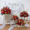 Fiori decorativi Rosa artificiale rossa Parete Matrimonio Pianta Eucalipto Sfondo San Valentino Decorazione Fiore Palla Centrotavola Tavolo