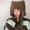 Boinas de invierno tejidas a mano, lindos tentáculos, cálido gorro de lana grueso, sombreros de punto, orejas de moda coreana, gorros multicolores, gorro de felpa
