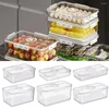 Botellas de almacenamiento Caja de pan de mantenimiento fresco Refrigerador de capacidad hermética con tapa de temporizador para albóndigas