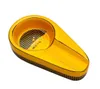 Portable Travel Ceramic Cigar Ashtray Yellow Cohiba Cigar Accessories