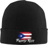 Baskar söta Puerto Rico flagga stickade mössa hattar för kvinnor män mjuk stretch skidskalle cap slouchy rican vinter hatt