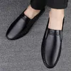 Casual Shoes Men Formal Loafers Black Business Elegant Gentleman Men's Genuine Leather Footwear Male Moccasins Man Driving Flat