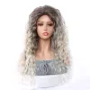 Perruques 24 pouces perruque blonde cendrée perruque synthétique longue bouclée perruques ondulées pour Costume de carnaval Cosplay femmes coiffure moelleuse résistante à la chaleur