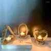 Candle Holders 1pc Hollow Out Heart Shaped Candlestick Elliptic Triangle Holder Retro Metal Stand Home Decoration Po Props