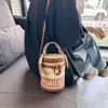 Bucket Bag Designer Hot Sale Advanced and Atmospheric Aged Flower Wealth Water Bucket for Women New Versatile Cylindrical Single Shoulder Crossbody Rice Small
