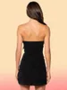 Casual Dresses Women's Strapless Tube Dress Bow bodycon Summer Mini Short Bandeau