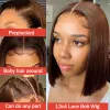 Wigs 13x4 Dark Brown Short Bob Wig Human Hair Lace Frontal Wig Brown Straight Short Bob Wigs #4 For Woman Bob Wig Human Hair