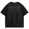 Mannen T-shirts Mannen Suede T-shirt Streetwear Schedel Skelet Print T-shirt 2024 Hip Hop Punk Gothic Tee Y2K Harajuku mode Losse Tops