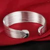 Bangle 925 Sterling Silver Multi Thread Bracelet Women's Wedding Engagement Fashion Charm Party Jewelry Birthday Gift