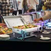 Processors VEVOR 8QT 2 Pack Chafing Dish Buffet Set Stainless Chafer w/ 2 Full & 4 Half Size Pans Rectangle Catering Warmer Server with Lid