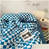 Bettwäsche-Sets Set Plaid Duvet Er Euro Bettwäsche Spannbettlaken Kissenbezug Twin Size Schlafzimmer Hochwertige Heimtextilien 220919 Dro Dhe7u