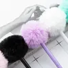 1 st Söt brevpapper pompom gel penna färgglada plyschskolekontor levererar kawaii kreativa gåvor för flickor gåva skrivverktyg