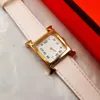 Regalos de diseñador de moda de lujo para mujeres para hombre H reloj movimiento de cuarzo cuero de alta calidad para mujer relojes de pulsera montre de luxe regalos para mujeres con caja