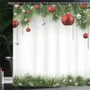 Tende da doccia Tenda natalizia Ornamenti classici e palline Set da bagno di conifere Retro