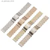 Bracelets de montre Bande en acier inoxydable de haute qualité Double presse fermoir papillon Rose doré es sangles accessoires avec outils 2019 nouveau Y240321