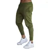 Herrenhose, einfarbig, lässig, Slim-Fit-Trainingsanzug, sportlich, männlich, Fitnessstudio, Baumwolle, Skinny Jogger, Sweathose