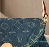 Sac sous les bras en Denim imprimé pour femmes, fourre-tout tendance matelassé, matériel en métal doré, sangle en cuir réglable, Portable, 2024