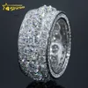 Designer Bijoux Vente Hip Hop S925 VVS Moissanite Vente chaude fine hommes bagues de fiançailles 925 argent moissanite bague en diamant glacé bijoux