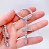 2022 Hiphop Jewelry S -kedja Moissanite Diamond Cross -halsband pläterade 14K tennishalsband