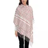 Scarves Palestinian Hatta Kufiya Folk Red Keffiyeh Scarf For Women Winter Cashmere Shawls And Wrap Palestine Arabic Long Shawl