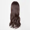 Peruki środkowa linia linii peruka feishow syntetyczna odporna na ciepło błonnik ciemnobrązowy kostium włosów Peruca Party Salon Kobiet żeńska włosa