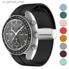 شاهد حزام مشبك مغناطيسي لـ Omega X S Moons Moons Soft Sile Band 20mm Men Women Moon Mercury Mars Sports Bracelet Y240321