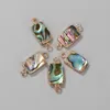 Encantos 2 pçs natural abalone concha pingente redondo estrela coração forma buracos duplos conector para fazer jóias diy colar brincos