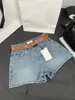 Dames jeans zomer mode veelzijdige trendsetters cel triomfsumhal boog achterzak geborduurde denim shorts