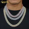 Shining Jewelry 14mm 5 Rows Cuban Chains Thick Chains 925 Sterling Silver Moissanite Cuban Necklaces Iced Out Hiphop Jewelry