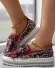 Casual Shoes Loafers Women's Bowknot Design Platform Sequin Flats Women Flat Wine Red Crystal Sequined Bow