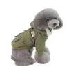 Dog Apparel Thick Pet Clothes Cats And Dogs Two-legged Denim Military Style Warm Cotton For Autumn Winter