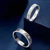 Cluster Ringen 1PCS Real Pure Platinum 950 Band Vrouwen Lucky Gesneden Ster Twill Ring 3.4-3.6g