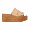 Luxe Sandalen Designer Dames Slippers Woody Platte Muiltjes Slides Mila Platform Cloud Zachte Schoenen Geborduurd Linnen Hoge Hak Sandaal Dame Espadrille Wedge Sliders 35-42