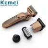 Afeitadoras eléctricas Kemei 4-en-1 afeitadora multifuncional para hombre afeitadora de lámina eléctrica nariz oreja cuerpo recortador de pelo kit de belleza máquina de afeitar recargable 240322