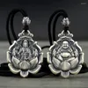 Chaînes Vintage 925 Silver Guanyin Pendentif à facettes Hommes et femmes Solide Maitreya Lotus National Style Charm Collier Bijoux Cadeau