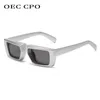 Sunglasses OEC CPO Retro Rectangular Sunglasses Womens Punk Small Frame Sunglasses Mens Square Glasses UV400 Sunshade Fashion Glasses J240330