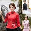 Vêtements ethniques Cheongsam Top Tops chinois traditionnels pour femmes Hanfu Plus Taille Vêtements 5XL Femme Fleur Broderie Serrée Dames élégantes