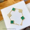 Cleef Four Leaf Clover Armbanden van 4Four Leaf vanly Clefly Clover Charm 6 kleuren Armbanden Bangle Chain 18K Gouden Agaat Shell MotherofPearl voor Vrouwen Meisje Bruiloft Di