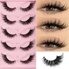 False Eyelashes 5 Pairs Cat Eye Lashes Faux Mink Natural Long Manga Winged End Elongated Fake Makeup