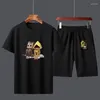 Мужские спортивные костюмы Little Nightmares 2, хлопковая футболка, комплект с шортами, дышащая повседневная футболка для бега для мальчиков, мужские уличные топы в стиле Харадзюку