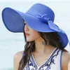 Wide Brim Hats Seaside Sunscreen Straw Hat Foldable Beach Women's Big Brimmed Sun Vacation Travel