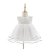 Kız Elbiseler Bebek Giyim Beyaz Doğdu Bebek Çocuk Balo Kupası Düğün Partisi Tül Vaftiz Elbise 0 12 24 Ay