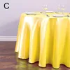 Table Cloth 1PC Round Satin Tablecloth Solid Color Wedding Party Restaurant Dining Cover Banquet Home Decor 145cm